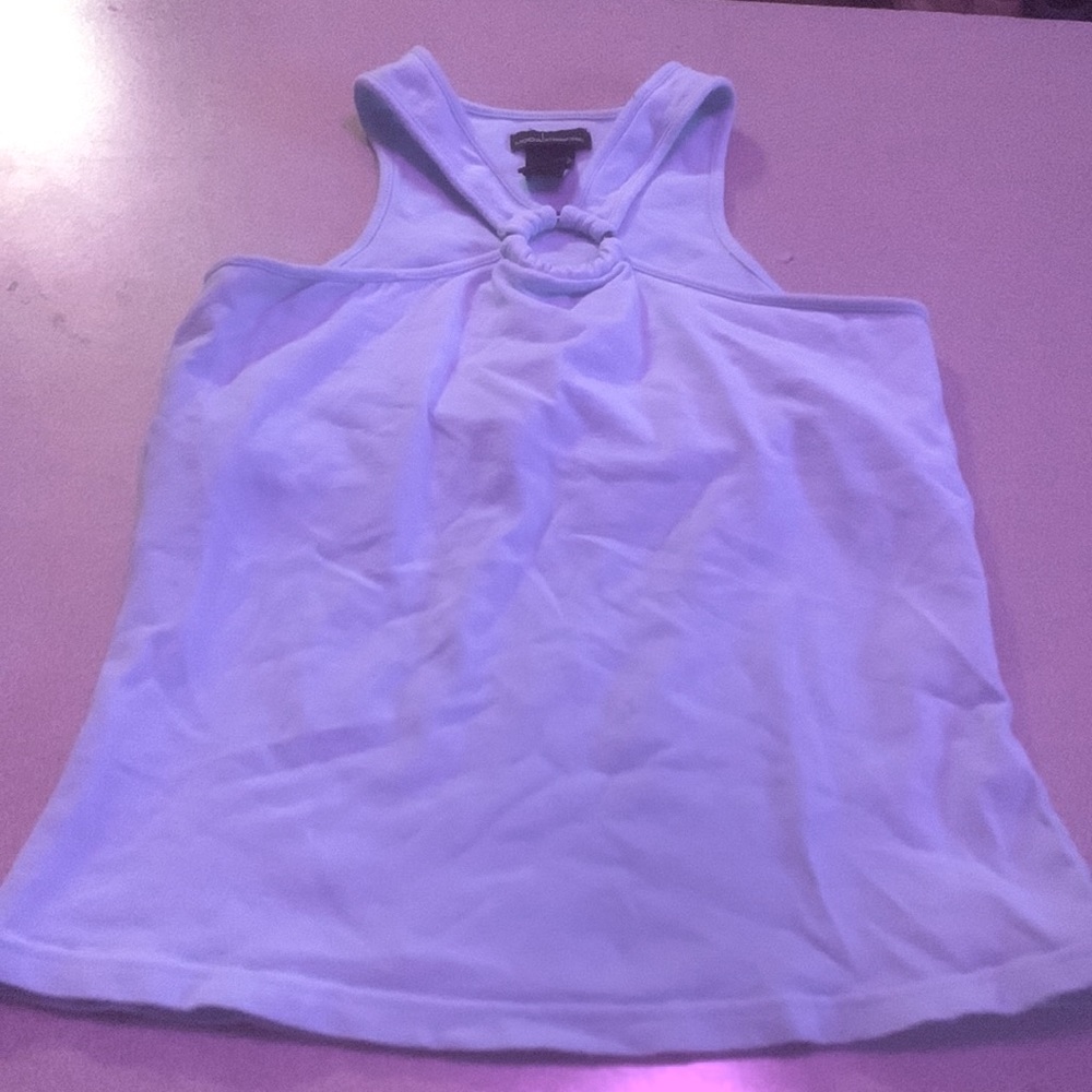 Y2k MODA international sky blue/aqua tank top with built in bra band